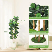 5/6/7 FT Artificial Fiddle Leaf Fig Tree with Pot Faux Trees with Artificial Plants Fiddle Leaves Greenery Fake Tree for Home - Buy online at  Vibe In Cart.