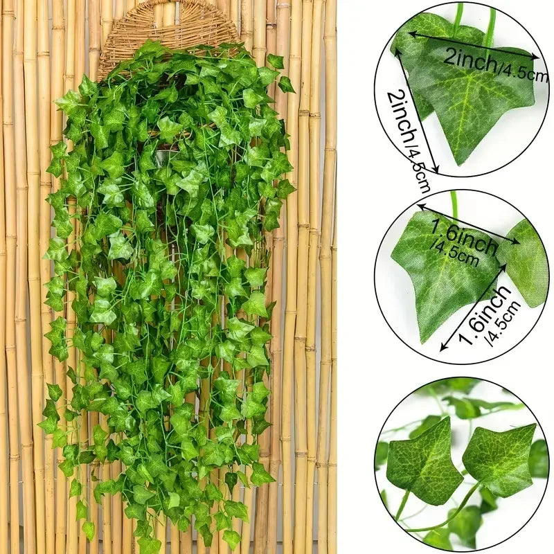 Artificial Green Leaves Ivy Vine Garland Creeper Rattan Fake Leaf Plants Hanging Garlands for Garden Wedding Party Home Decor - Buy online at  Vibe In Cart.
