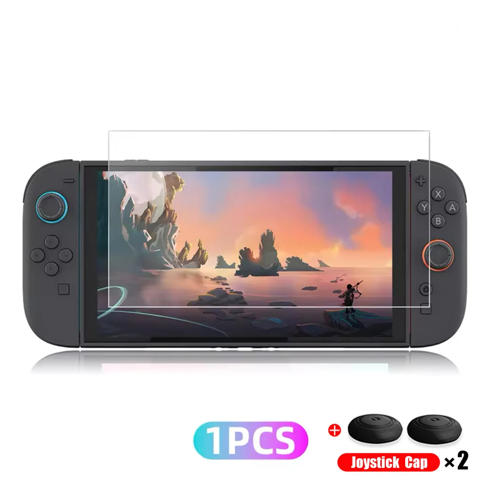Screen Protector Tempered Glass For Switch Nintendo 2 With Joystick Cap Accessories Protector For Switch Nintendo 2 - Buy online at  Vibe In Cart.