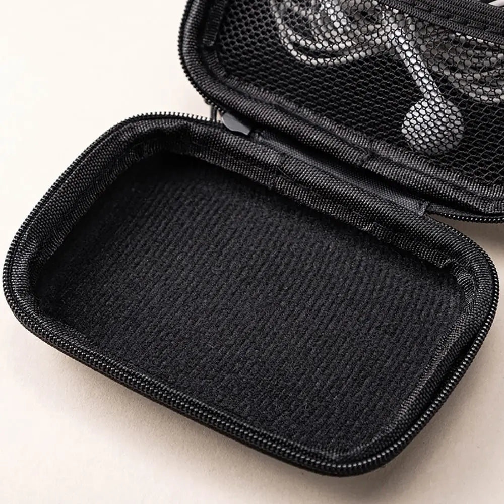 Grey Canvas Zipper Storage Bag for Earphones and Accessories