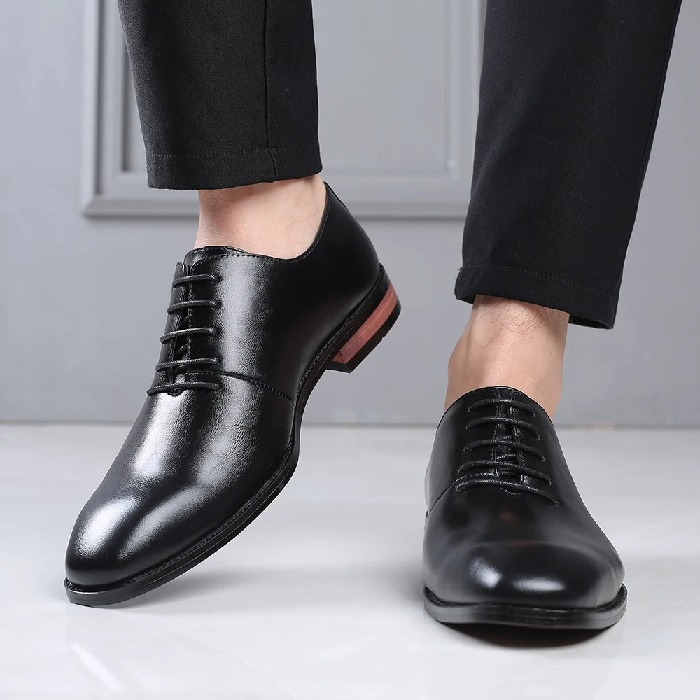 Men's Business Formal Leather Shoes Fashionable and Trendy Single Shoe With Lace up Durable and Versatile Classic - Buy online at  Vibe In Cart.