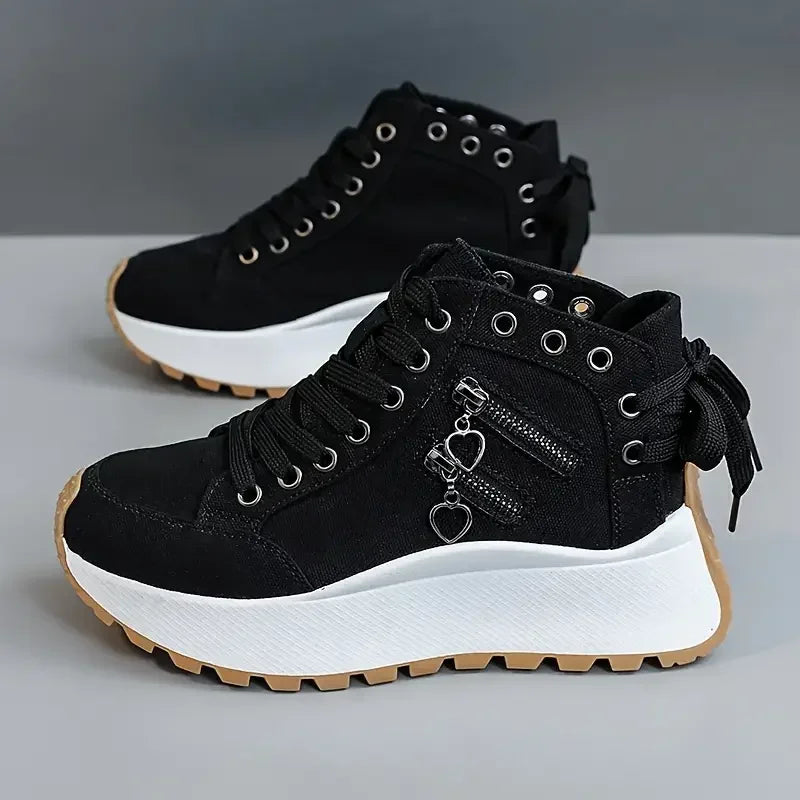 Designer Women Sneakers High Top Denim Canvas Shoes Female Girls Students Canvas Shoes for Women Lace Up Platform Sneakers - Buy online at  Vibe In Cart.