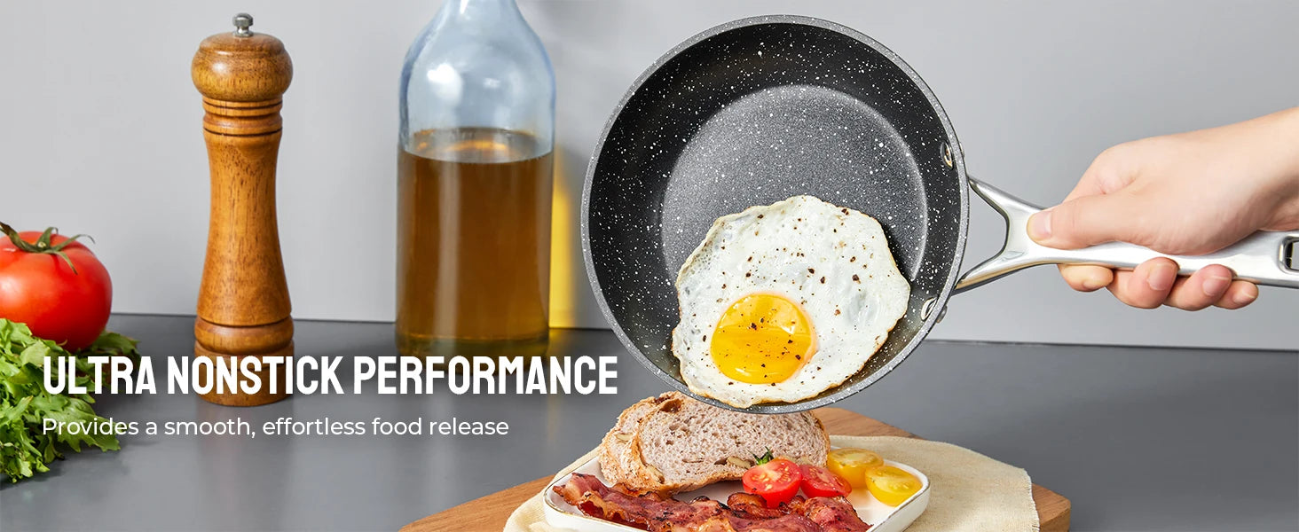 Induction Cookware Nonstick, 10-Piece, BEZIA Pots and Pans Set for Induction Cooktop, Compatible with All Stoves - Buy online at  Vibe In Cart.