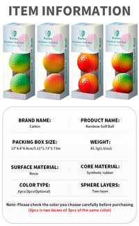 Soft Rainbow Golf Balls for Practice, 3 or 6 Pack