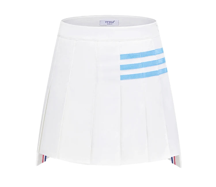 Women's High-Waist Pleated Golf Skort with Shorts XS-XL Cotton Polyester
