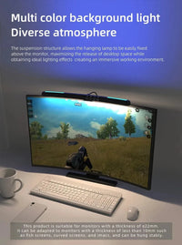 Monitor Light Bar Straight/Curved with RGB Backlight Computer Screen Lamp Eye Caring Touch Atmosphere Lights For Gaming Room - Buy online at  Vibe In Cart.