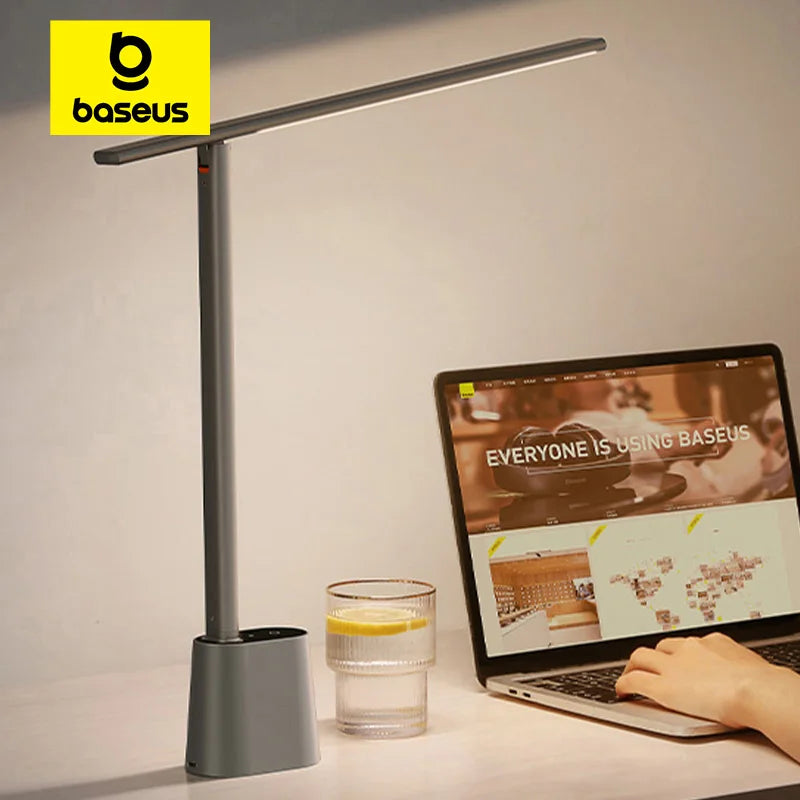 Baseus LED Desk Lamp Eye Protection Study Dimmable Office Light Foldable Table Lamp Smart Adaptive Brightness Bedside Read Lamp - Buy online at  Vibe In Cart.