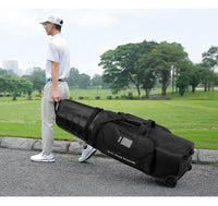 Hard Shell Nylon Golf Bag, Black, 38x34x134cm