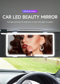 Car Interior Mirrors Sun Visor Plate LED HD Makeup Mirror for Girls Women Rechargeable Fill Light Universal Thin Vanity Mirror - Buy online at  Vibe In Cart.