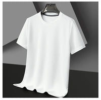 Men's Short Sleeved Waffle Cotton Round Neck T-Shirt