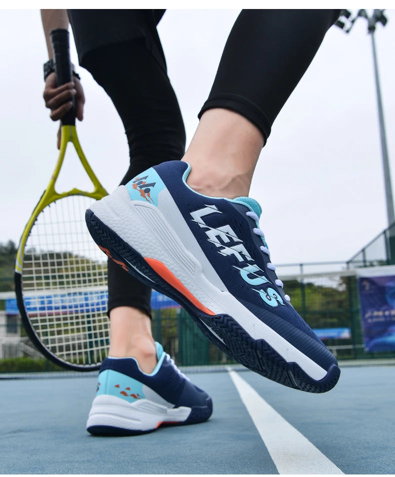 Unisex Lace-Up Tennis Shoes Breathable And Shock-Absorbent