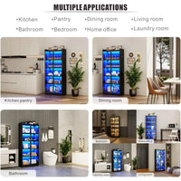 65" LED Display Cabinet with Sensor, Adjustable Shelves for Collectibles, Black Storage Case - Buy online at  Vibe In Cart.