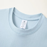 230g Men's Oversized Thick Round Neck T-shirt Summer Short Sleeved T-shirt Pure Cotton Solid Color Top Casual Versatile T-shirt - Buy online at  Vibe In Cart.