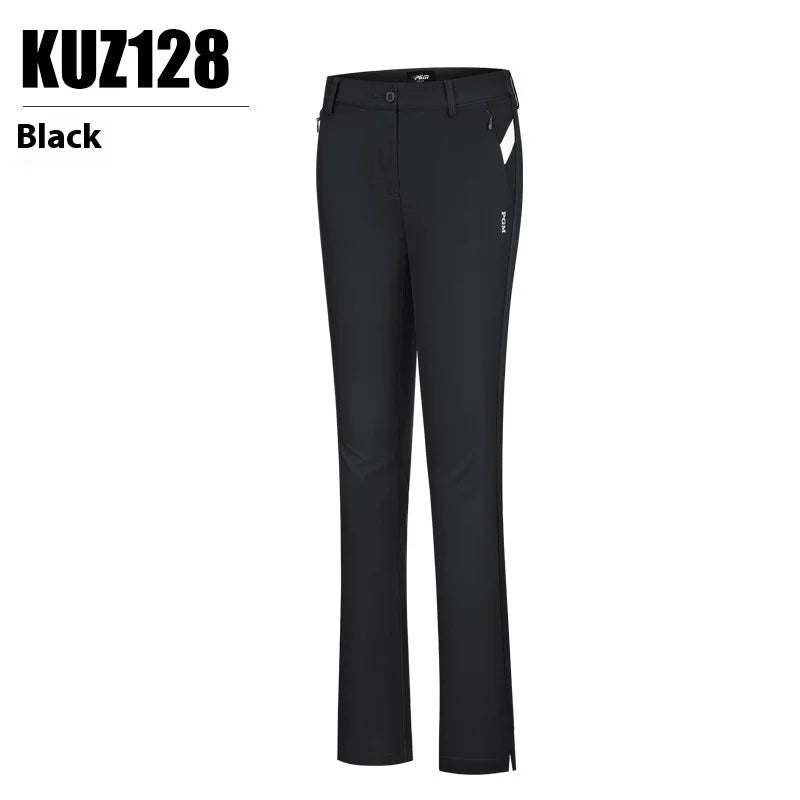 Women's Full Length Elastane Golf Pants with Zipper Fly