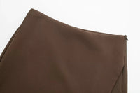 HXAO Women's Skort High Waist Brown Skirt Pants Stylish Summer Pink Black Mini Skirt Shorts Asymmetric Casual Off White Skort - Buy online at  Vibe In Cart.