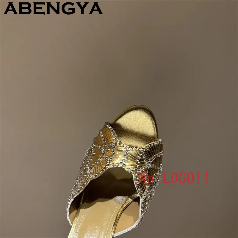 2026 Summer Trendy New Shiny Fish Mouth Toe Sexy Stiletto Sandals Woman Quality Sequined Thin High Heel Slippers for Women Shoes - Buy online at  Vibe In Cart.