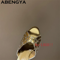 2026 Summer Trendy New Shiny Fish Mouth Toe Sexy Stiletto Sandals Woman Quality Sequined Thin High Heel Slippers for Women Shoes - Buy online at  Vibe In Cart.