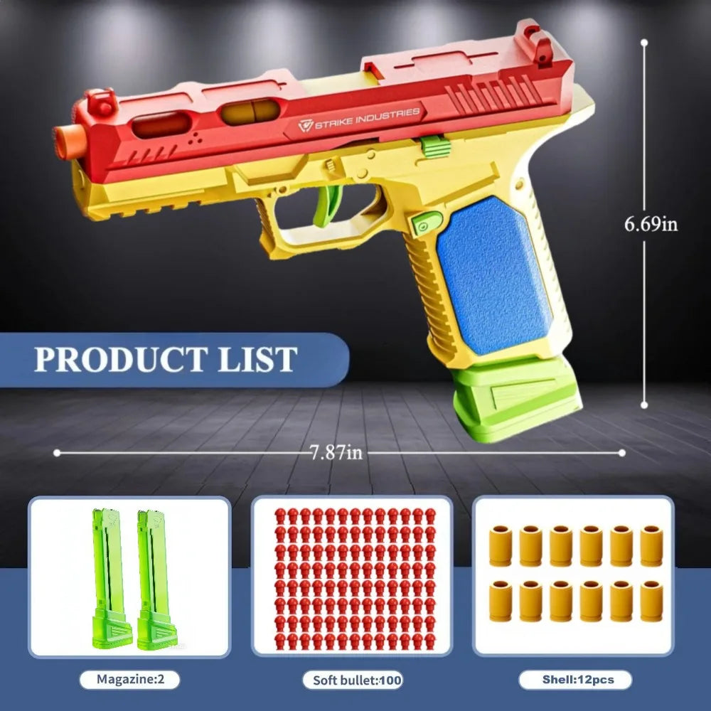 Continuous Firing Building Block Toy Gun Shell Throwing  Airsoft Blowback Empty Hanging Pistol Outdoor CS Weapon for Boys Adult - Buy online at  Vibe In Cart.