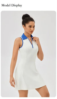 Women Tennis Dress Polo Zipper Collar Slim Skirts Ladies V-neck Breathable Slim Badminton Golf Dresses Quick-Dry Skorts S-XXL - Buy online at  Vibe In Cart.