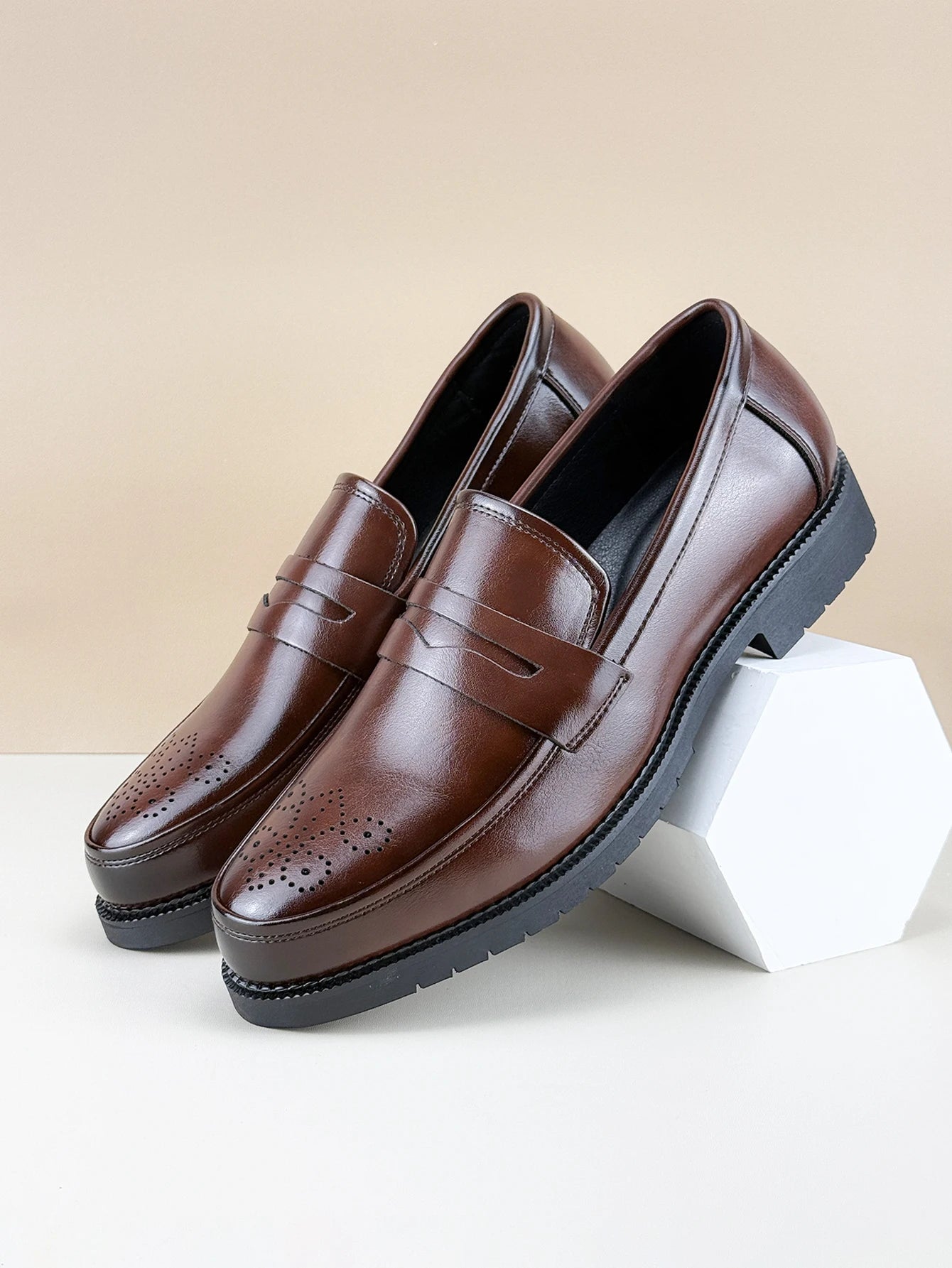 Men's Formal Leather Shoes British Style Oxford Loafers Round Toe Breathable Non-Slip Business Dress Wedding Office Casual Shos - Buy online at  Vibe In Cart.