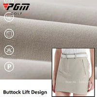 Pgm Golf Clothing Women's Short Skirt Breathable Quick Drying Sports Pencil Skirt Casual Zipper Pocket Skorts with Inner Shorts