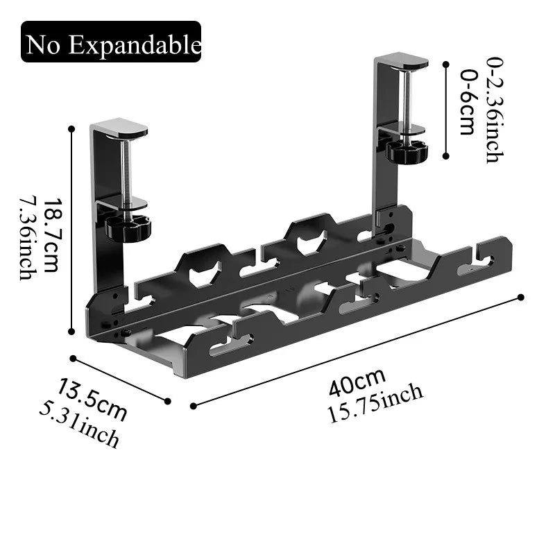 Telescopic Under Desk Metal Cable Management Tray for Home Office