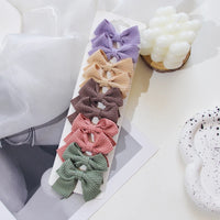 Polyester Ribbon Bowknot Barrettes Set for Girls, 6 or 10 Pieces
