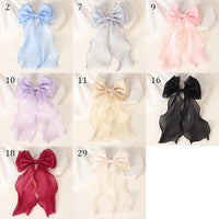 Polyester Chiffon Alloy Hair Barrettes for Girls with Big Bow