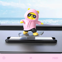 Car Dashboard Cartoon Ornament with Magnetic Plate, PVC, Aluminum, Silicone