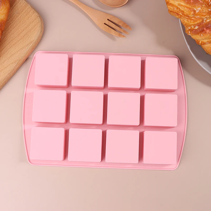 12Cavity Square Silicone Molds For DIY Brownie Bites Fudges Cakes Candy Jelly Bakeware For Kids Baking Decorating Mold - Buy online at  Vibe In Cart.