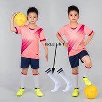 Boys' Polyester Soccer Uniform Set with Jersey, Tracksuit and Socks
