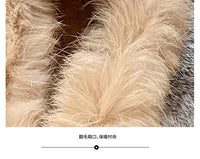 Women's Velvet Loafers with Rabbit Fur and Leather for Autumn