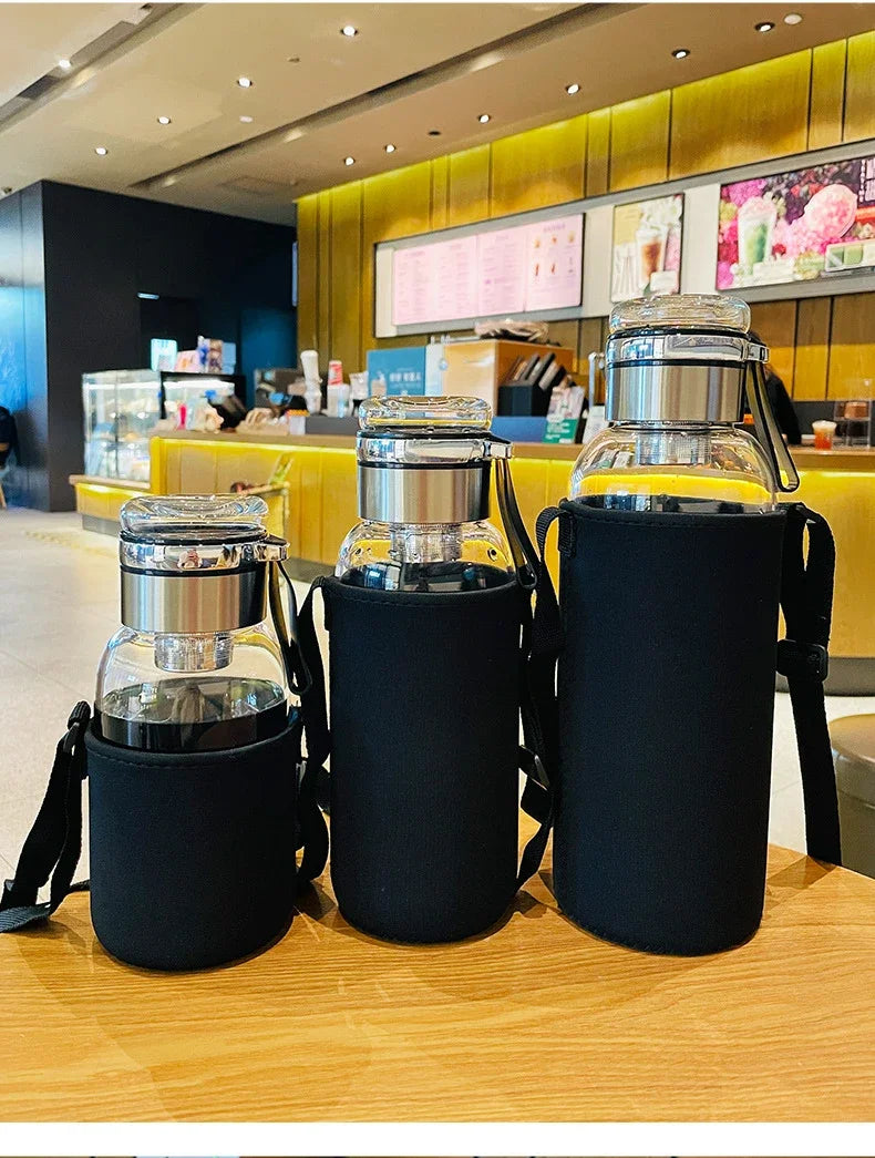 2L Large Capacity Glass Water Bottle Transparent Milk Juice Cup Outdoor Portable Leakproof Drinkware Tea Water Glass Bottle 2L - Buy online at  Vibe In Cart.