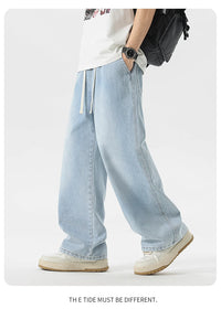 Men's Jeans American Loose Wide-leg Loose Straight Casual Trousers Street Hip-hop Baggy Jeans Black Grey  Blue Streetwear Men - Buy online at  Vibe In Cart.