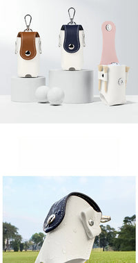 PU Golf Waist Bag Clip with Magnetic Buckle and Ball Storage