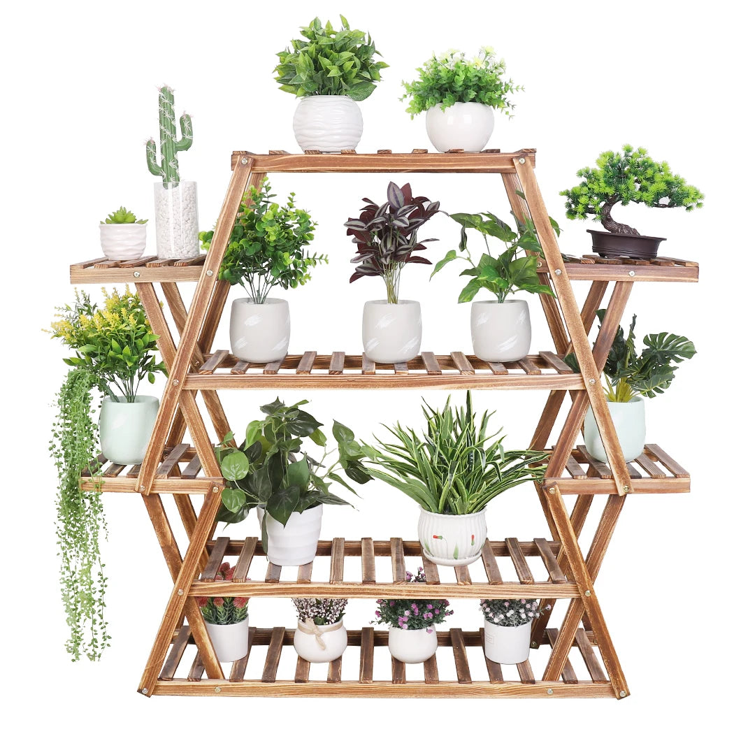 Extra Large Multi Tier Wood Flower Rack Plant Stand Bonsai Shelf Indoor Outdoor - Buy online at  Vibe In Cart.