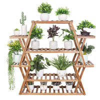 Extra Large Multi Tier Wood Flower Rack Plant Stand Bonsai Shelf Indoor Outdoor - Buy online at  Vibe In Cart.