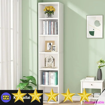 new70.9 Inch Tall Narrow Bookcase, Modern White Corner Bookcase with Storage, 6 Tier Cube Display Shelves for Home Office - Buy online at  Vibe In Cart.
