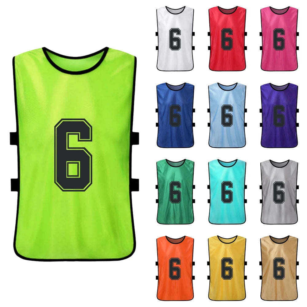 6PCS/2PCS Adults Soccer Pinnies Quick Drying Football Team Jerseys Youth Sports Scrimmage Soccer Team Numbered Bibs Sports Vest - Buy online at  Vibe In Cart.