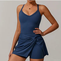 VITALINOVO Womens Tennis Dress with Shorts Underneath Workout Dress with Built-in Bra Deep V Neck Athletic Dresses Golf Dress - Buy online at  Vibe In Cart.