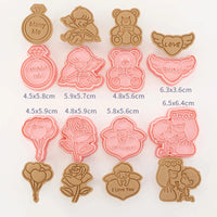 8-Piece Plastic 3D Cookie Cutters Set with Cartoon Designs