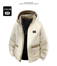 Reversible Winter Lamb  Fleece Hooded Jacket Streetwear Men Women Reversible Cotton Jackets Casual Zipper Thick Warm Coat - Buy online at  Vibe In Cart.