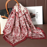 Square Satin Silk Scarf for Women, Casual All Seasons