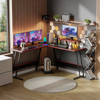 Gaming Desk L Shaped Corner Computer Desk, Home Office Desks Writing Workstation with Large Monitor Stand Easy to Assemble - Buy online at  Vibe In Cart.