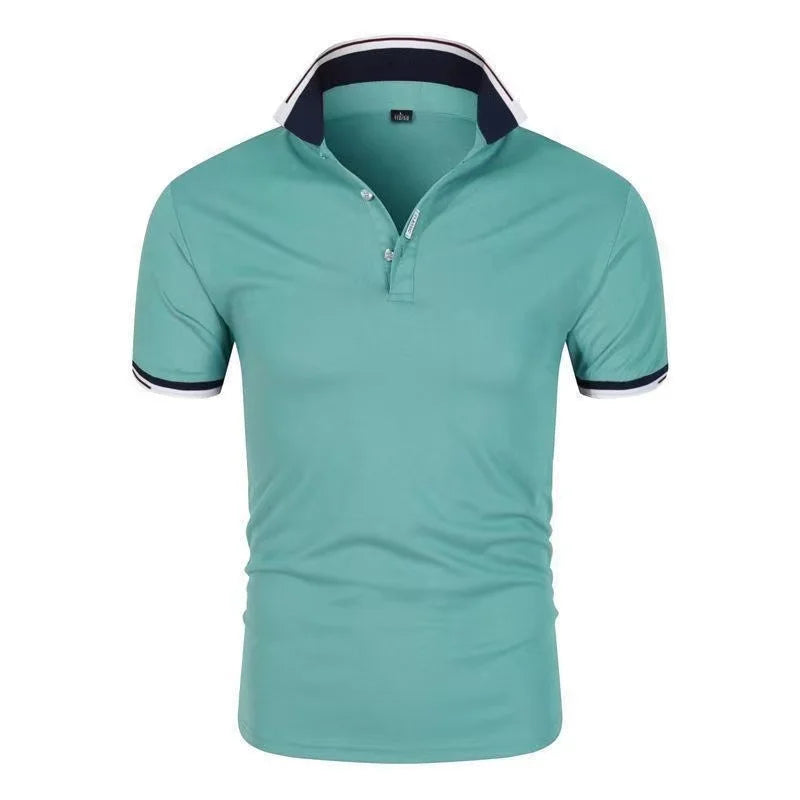 Men's White Casual Short Sleeve Golf Polo Shirt In Polyester