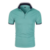 Men's White Casual Short Sleeve Golf Polo Shirt In Polyester
