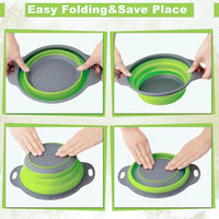 Silicone Folding Drain Basket Fruit Vegetable Washing Basket Foldable Strainer Colander Collapsible Drainer Kitchen Storage Tool - Buy online at  Vibe In Cart.
