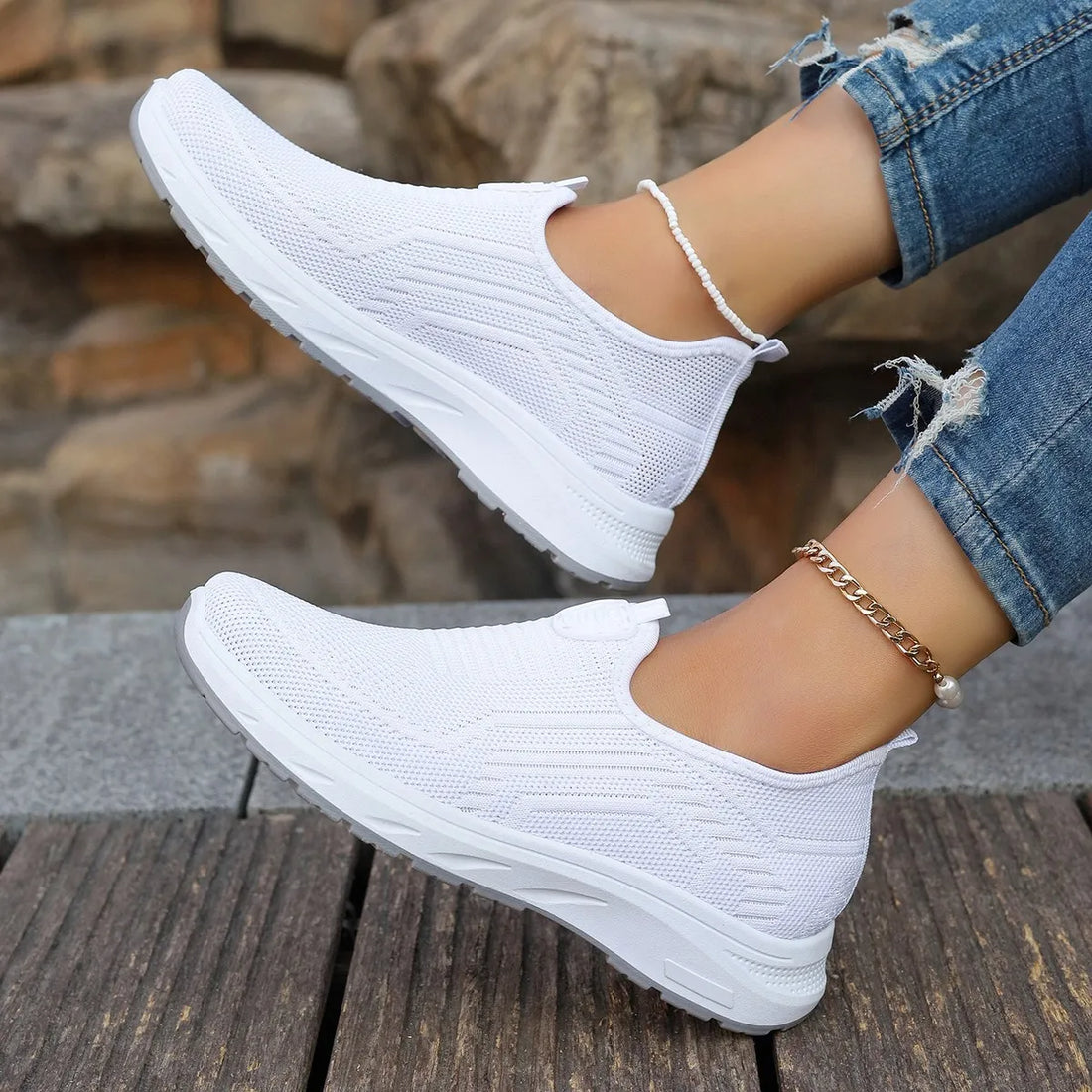Summer New Mesh Breathable Large Size Casual Shoes for Women Soft Sole Lightweight One Step Single Shoes for Women - Buy online at  Vibe In Cart.