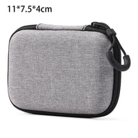 Grey Canvas Zipper Storage Bag for Earphones and Accessories