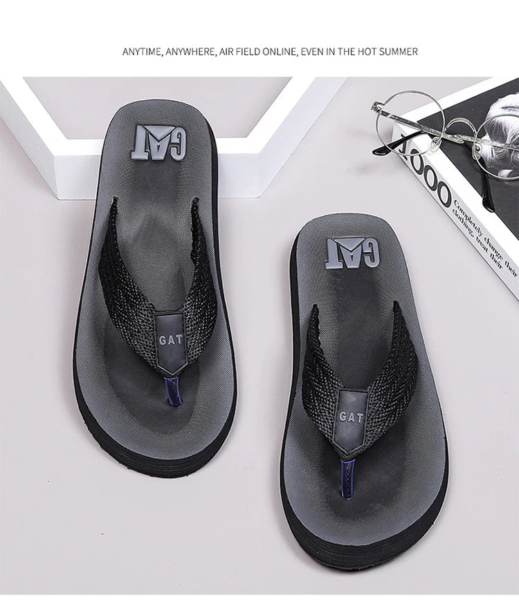 Men's GAT Flip-Flops Wide Strap Non-Pinch Retro Outdoor Anti-Slip Breathable British Style Sandals Beach Shoes - Buy online at  Vibe In Cart.